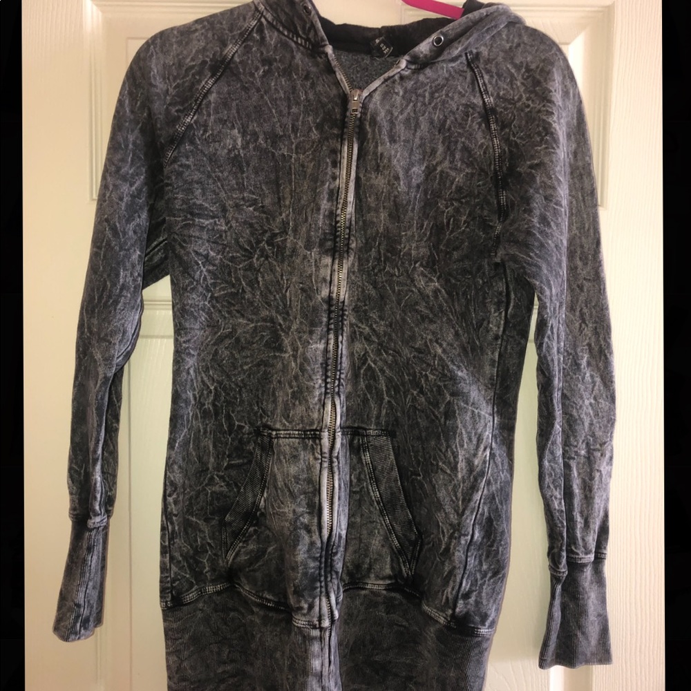 Emma and Sam. Acid wash grey long jacket.